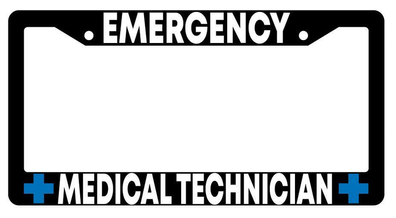 Emergency Medical Technician Black Plastic License Plate Frame  Mod-GRAPH9856236-219