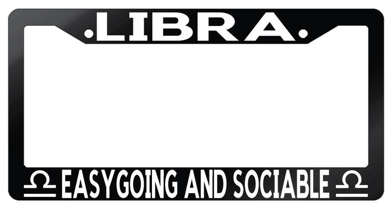 Black License Plate Frame Auto Accessory Libra Easygoing and Sociable  Mod-GRAPH9856236-2179