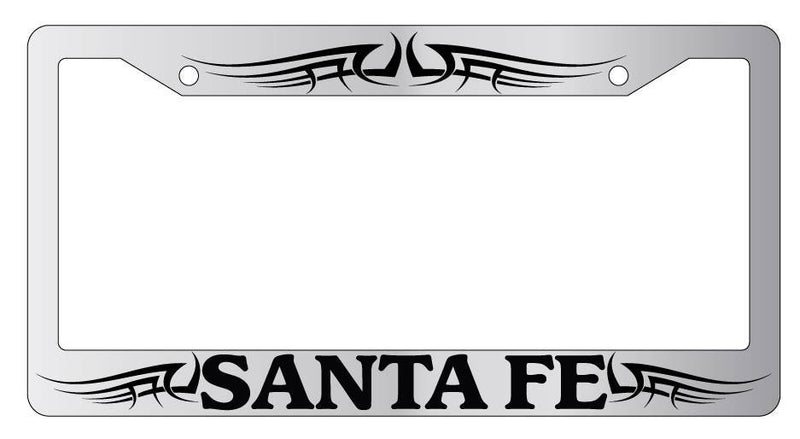 Chrome License Plate Frame SANTA FE TRIBAL 