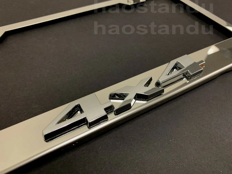 1x "4x4" 3D Emblem Stainless Stainless Chrome License Plate Frame RUST FREE 4by4