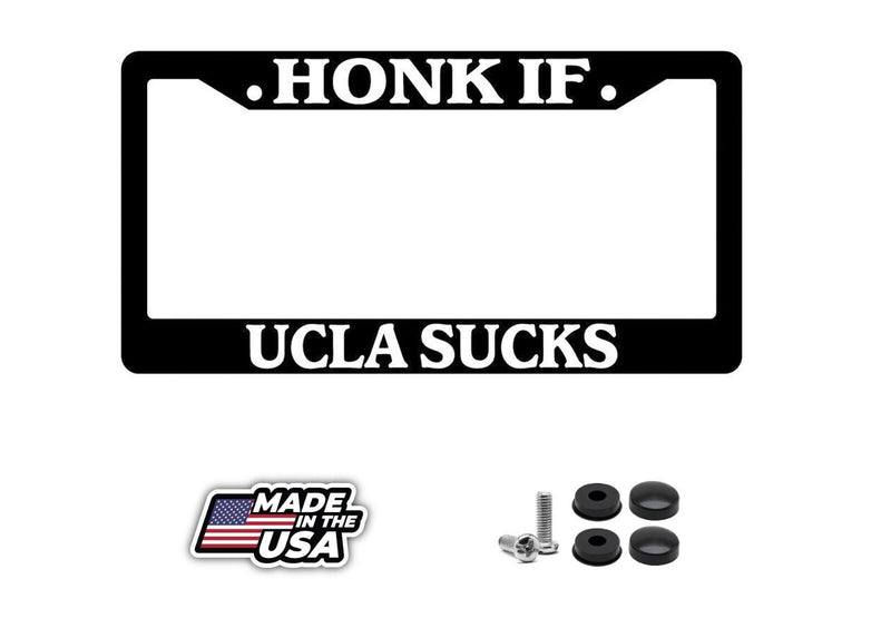 Black License Plate Frame HONK IF UCLA SUCKS Auto Accessory