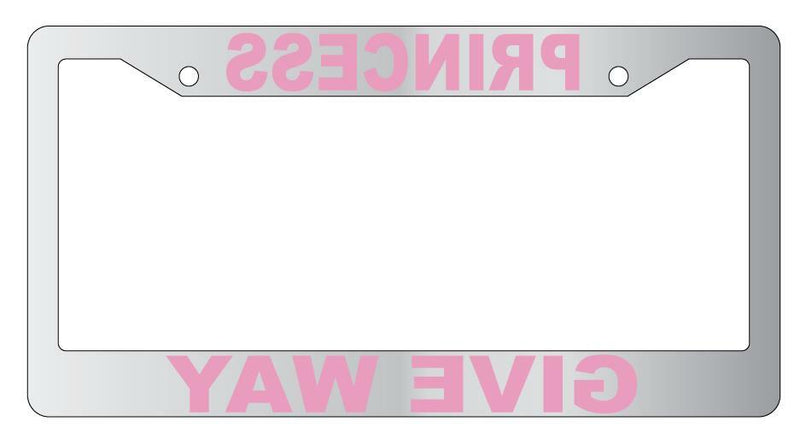 Princess Give Way Chrome Plastic License Frame  Mod-GRAPH9856236-5014