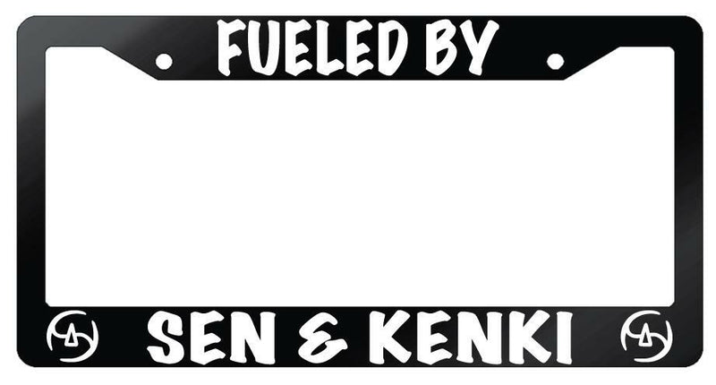 Fueled By Sen &amp; Kenki (Samurai) Glossy Black Plastic License Plate Frame FFXIV  Mod-GRAPH9856236-7160