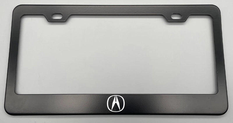 Laser Engraved Black License Plate Frame Stainless Steel fit Acura