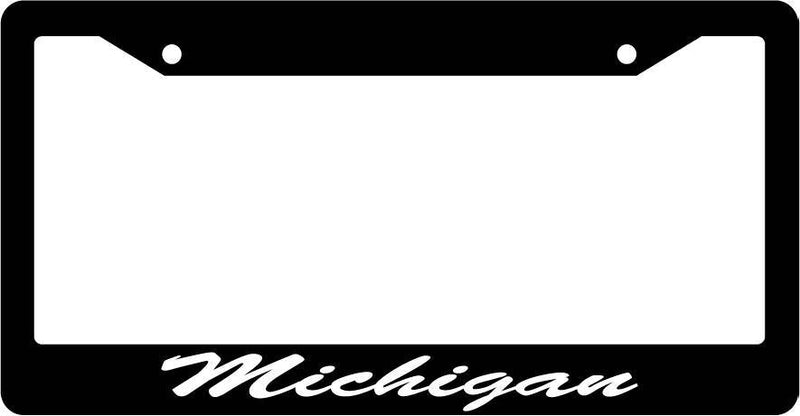 Black License Plate Frame CURSIVE Michigan Auto Accessory 997  Mod-GRAPH9856236-1894