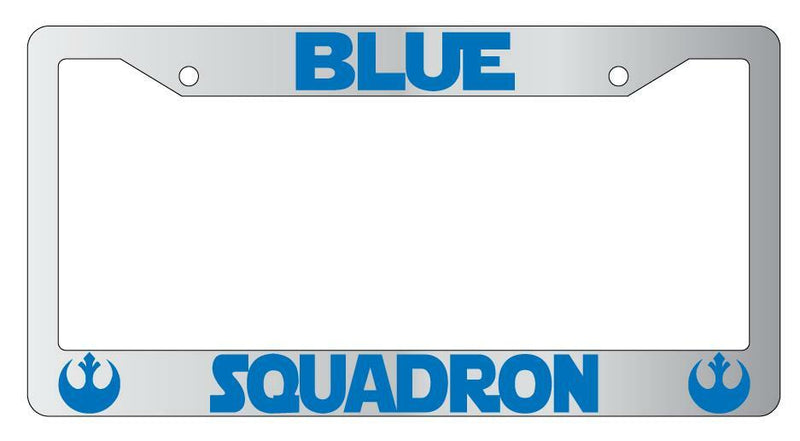 Blue Squadron Chrome Plastic License Plate Frame SW  Mod-GRAPH9856236-5175