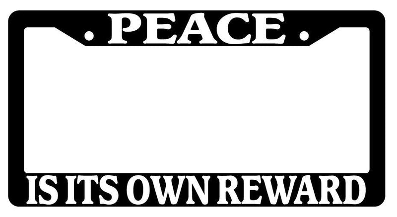 Black License Plate Frame Auto Accessory Peace-Is  Mod-GRAPH9856236-125