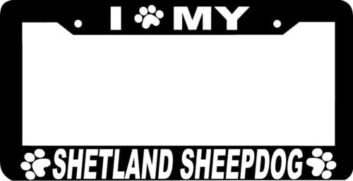 SHETLAND SHEEPDOG DOG paw print License Plate Frame