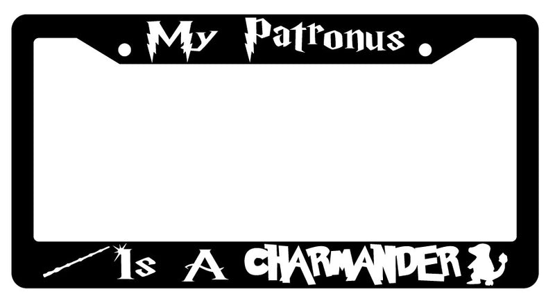 My Patronus Is A Charmander Black Plastic License Plate Frame For Harry Potter  Mod-GRAPH9856236-1550