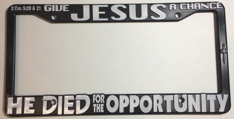 Black License Plate Frame He Died For The Opportunity Auto Accessory  Mod-GRAPH9856236-3397