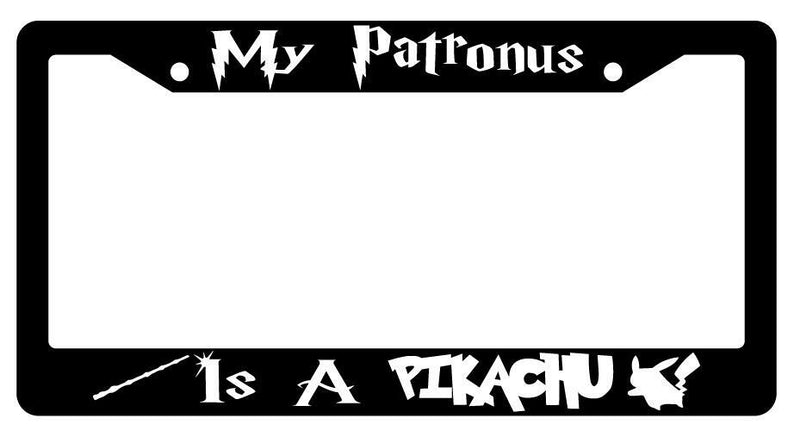 My Patronus Is A For Pikachu Black Plastic License Plate Frame For Harry Potter  Mod-GRAPH9856236-1593
