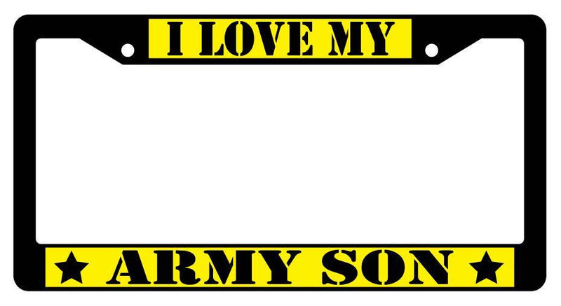 Black License Plate Frame I LOVE MY ARMY SON (YELLOW) Auto Accessory 1937  Mod-GRAPH9856236-3638