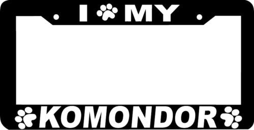 KOMONDOR DOG paw print License Plate Frame