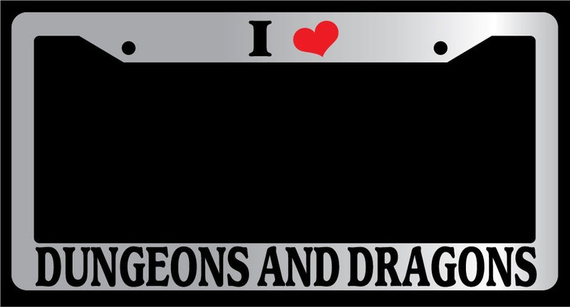 Chrome License Plate Frame I Heart Dungeons And Dragons Accessory Novelty 108  Mod-GRAPH9856236-6844