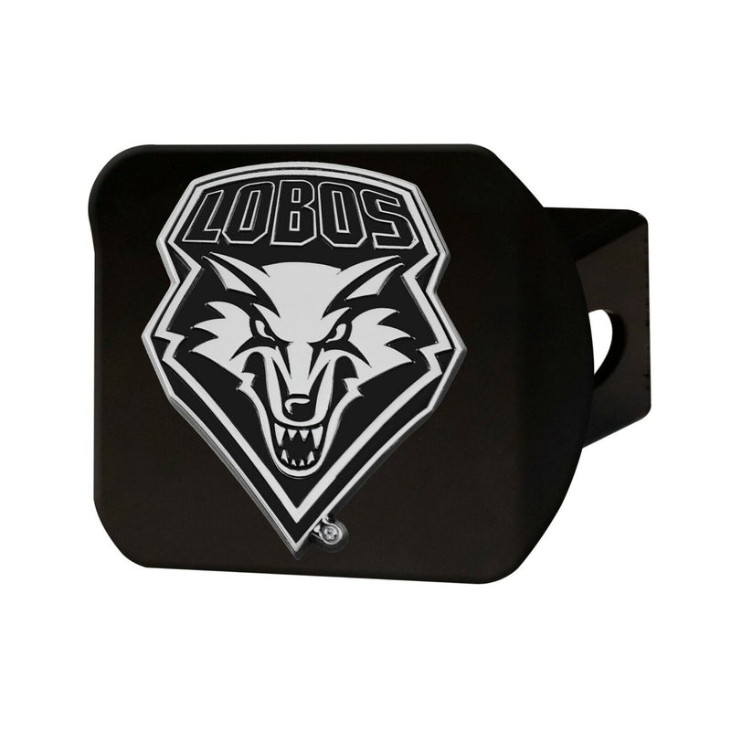 NCAA New Mexico Lobos 3D Chrome on Black Metal Hitch Cover