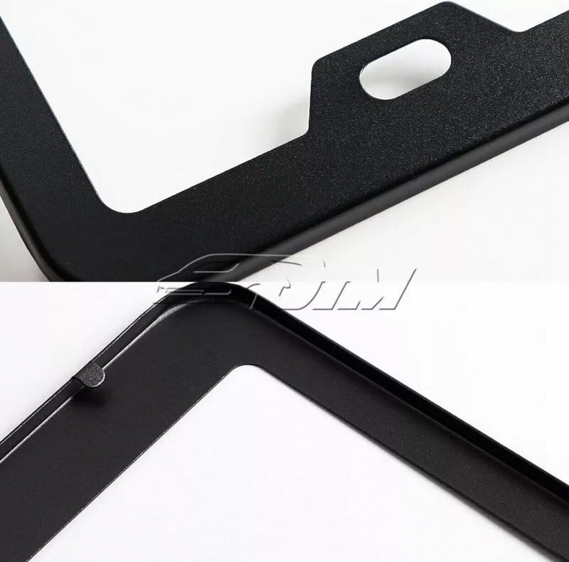 2 x Black Aluminum Alloy Car License Plate Frame Cover Front Or Rear US Size New