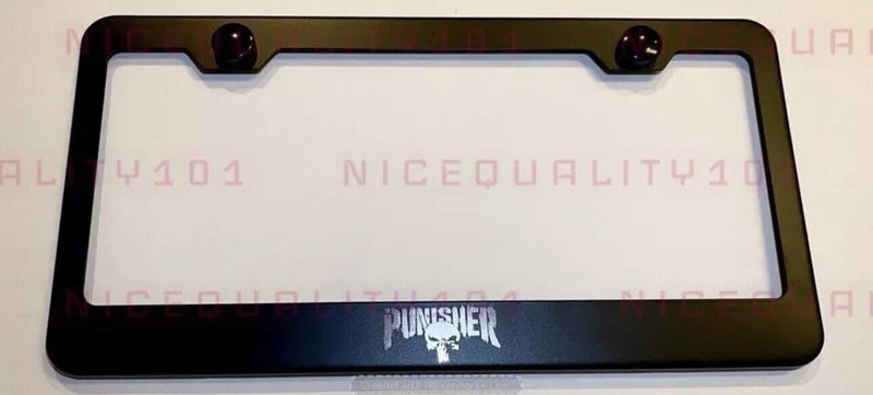 Laser Engraved Etched Punisher Stainless Steel License Plate Frame