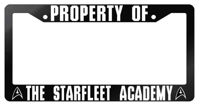 Glossy Black License Frame Property Of Starfleet Academy Accessory Star Trek  Mod-GRAPH9856236-7378