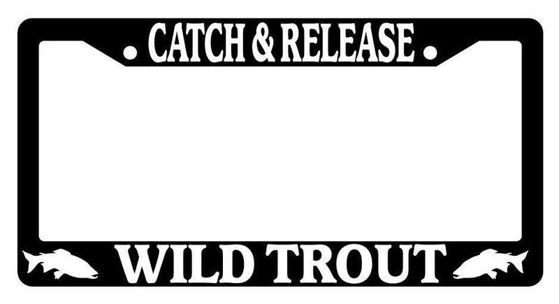 Black License Plate Frame Catch and Release Wild Trout Auto Accessory  Mod-GRAPH9856236-2509