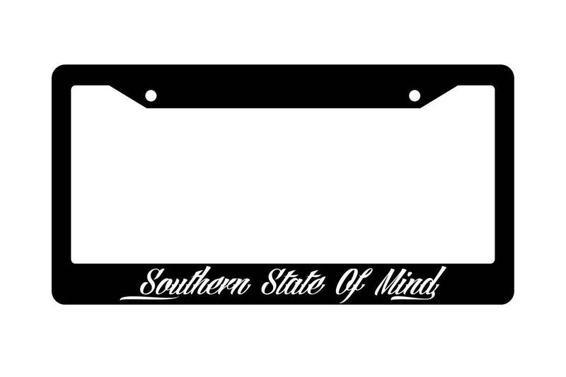 Black License Plate Frame SOUTHERN STATE OF MIND (CURSIVE) Auto Accessory  Mod-GRAPH9856236-2423
