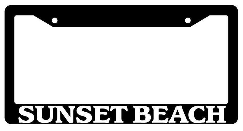 Black License Plate Frame Sunset Beach City State Auto Accessory Novelty  Mod-GRAPH9856236-306