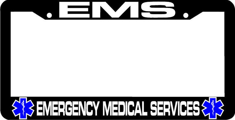 EMS Blue Star of Life EMS Emergency Medical Services License Plate Frame
