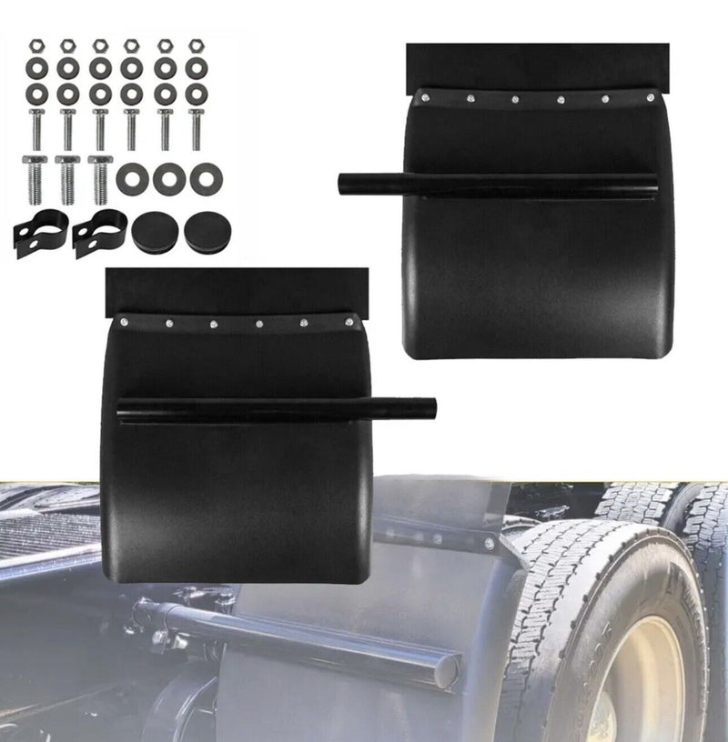 2PCS Poly Quarter Fenders For 24"x24" Semi Truck Freightliner Kenworth Peterbilt