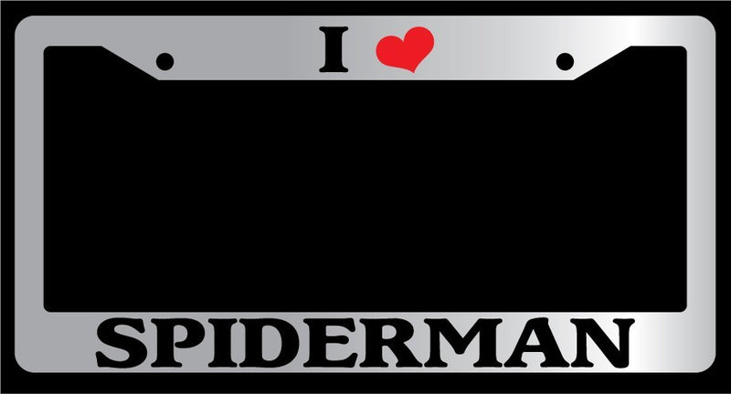 Chrome METAL License Plate Frame I HEART For SpiderMAN Auto Accessory  Mod-GRAPH9856236-9202