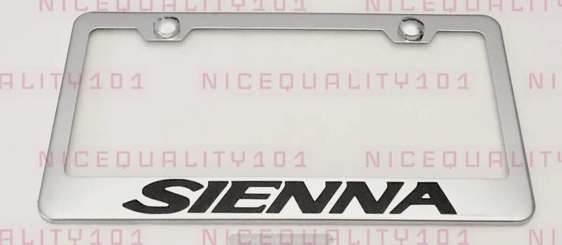 Sienna Stainless Steel Finished License Plate Frame Holder Rust Free