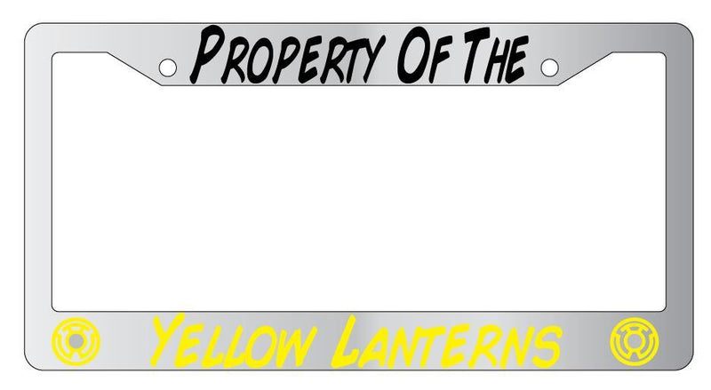 Property Of The Yellow Lanterns Chrome License Plate Frame  Mod-GRAPH9856236-4288