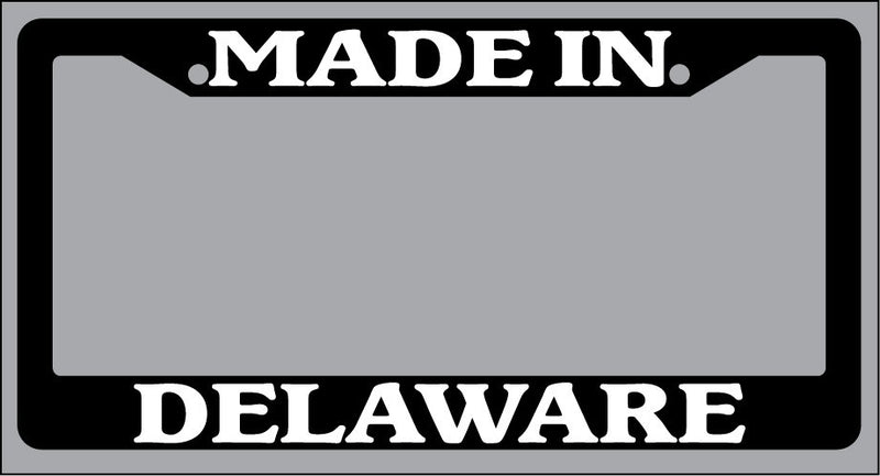 Black License Plate Frame "Made in Delaware" Auto Accessory Novelty  Mod-GRAPH9856236-976