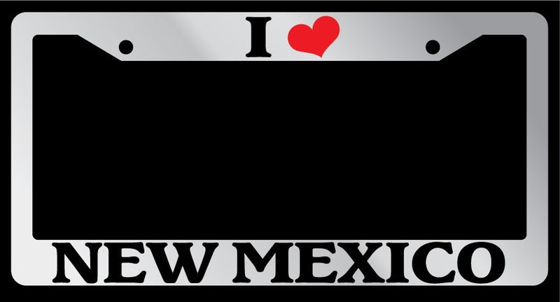 Chrome License Plate Frame "I Heart New Mexico" Auto Accessory Novelty 2405  Mod-GRAPH9856236-6186