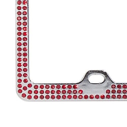 Embedded BRIGHT RED BLING Rhinestone License Plate Frame with Swarovski Crystals