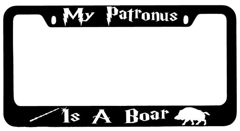 My Patronus Is A Boar Black METAL License Plate Frame Auto For Harry Potter  Mod-GRAPH9856236-9315