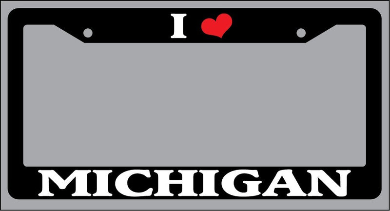 Black License Plate Frame I Heart Michigan Auto Accessory 995  Mod-GRAPH9856236-1131