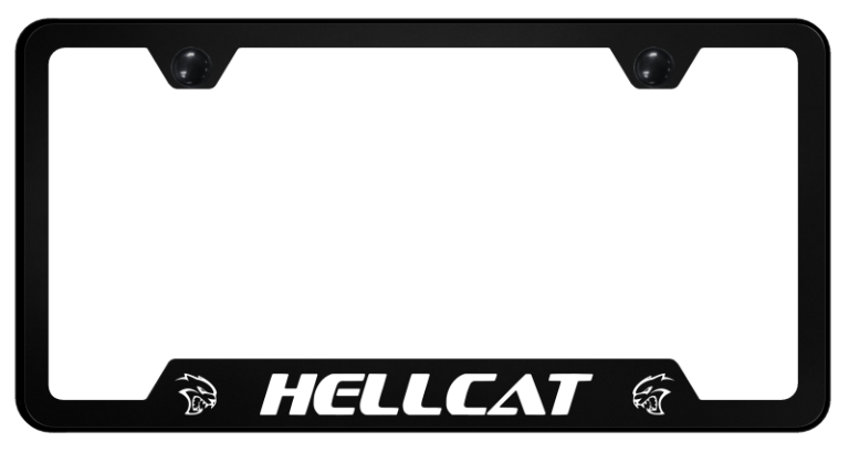 Mopar Hellcat Polycarbonate Notched License Plate Frame - White