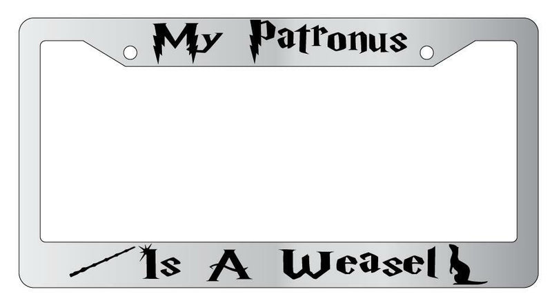 My Patronus Is A Weasel Chrome METAL License Plate Frame For Harry Potter  Mod-GRAPH9856236-10079