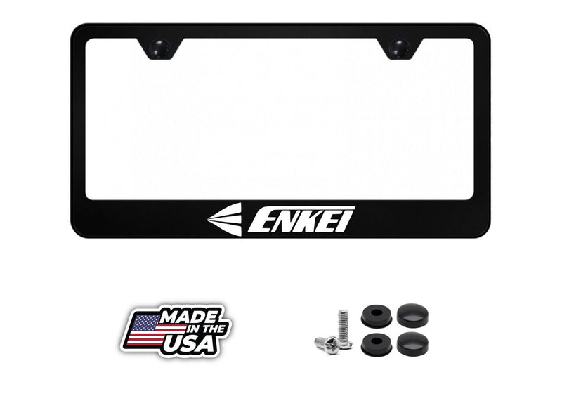 ORIGINAL ENKEI License Plate Frame ; Black Metal ; Street Racing Wheels
