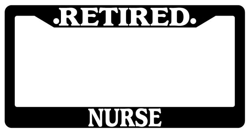 Black License Plate Frame Retired Nurse Auto Accessory Novelty  Mod-GRAPH9856236-245