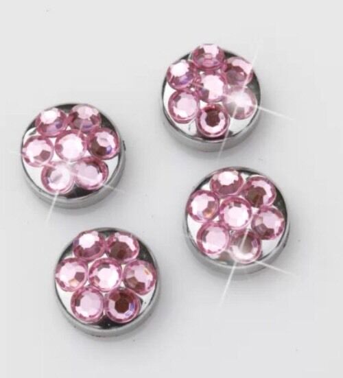 Swarovski Pink Crystal Bling license plate frame Inlay With Matching Screw Caps
