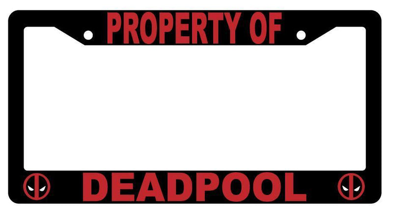 Property Of For Deadpool Black Plastic License Plate Frame DC  Mod-GRAPH9856236-3960