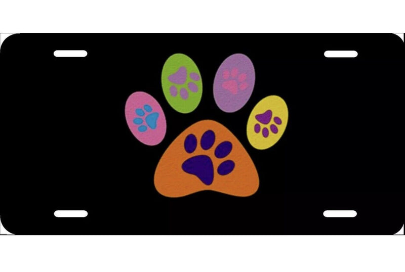 Dog Paw, Dog Lover, License Plate New Car Tag Metal Aluminium