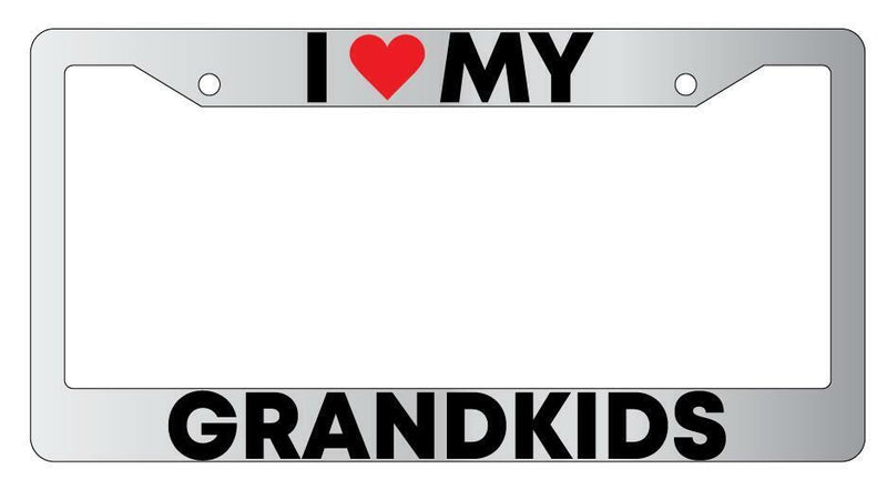 I Heart My Grandkids Chrome License Plate Frame  Mod-GRAPH9856236-4266