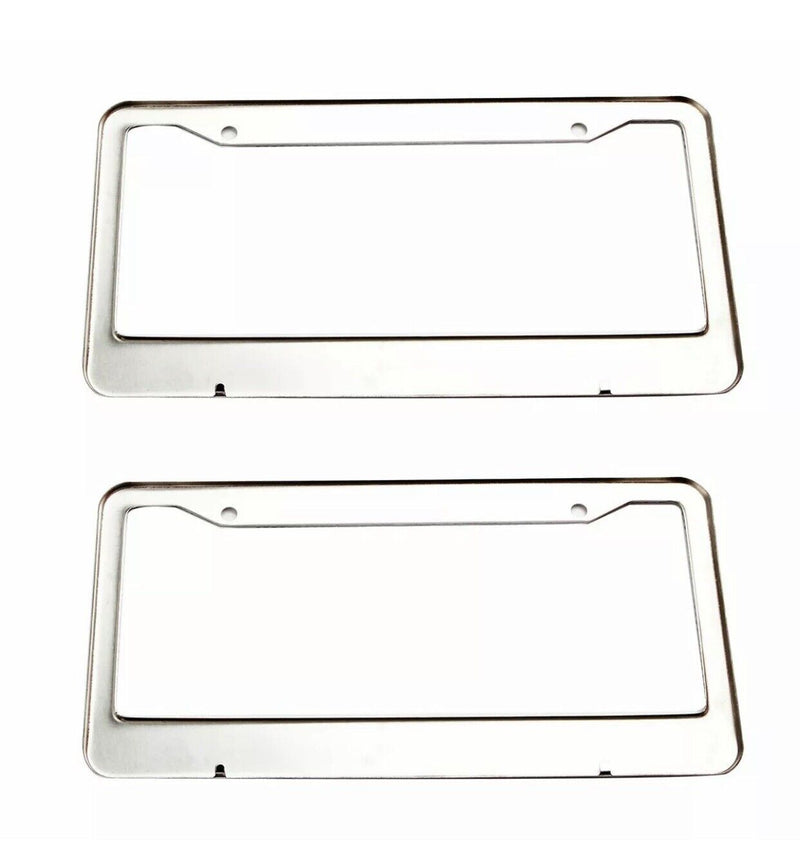 2Pcs Bling Metal License Plate Frame Diamond Sparkling Rhinestone Crystal