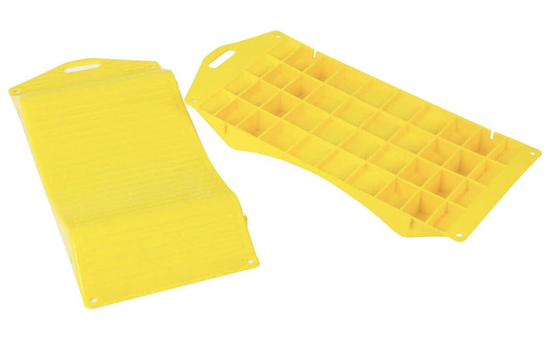 Portable Tire Saver Ramps Highly Visible for Flat Spot & Flat Tire Yellow A Pair