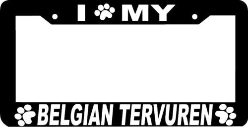 BELGIAN TERVUREN Dog paw print License Plate Frame