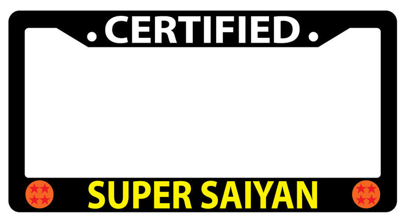Black Plastic License Plate Frame For Certified Super Saiyan Auto Dragon Ball 53  Mod-GRAPH9856236-4096