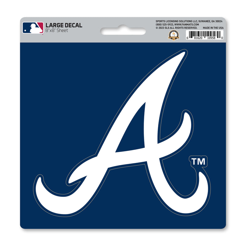 MLB Atlanta Braves Decal Large 8"X8" Auto RV Boat Cooler Luggage