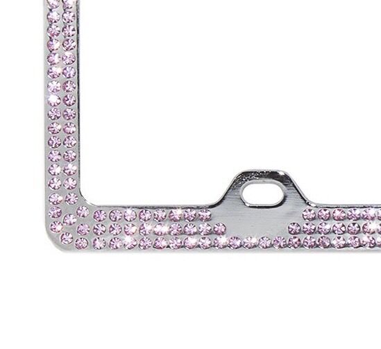 Embedded BABY PINK Crystal BLING Rhinestone License Frame w/ Swarovski Elements