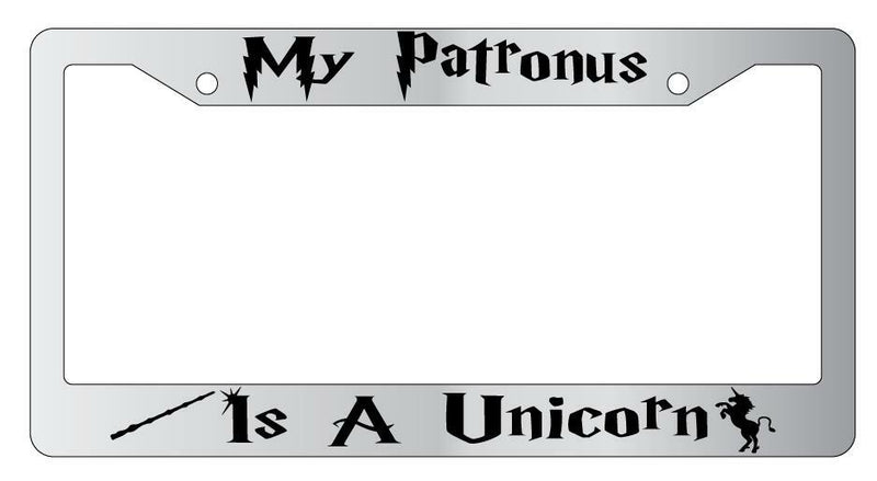 My Patronus Is A Unicorn Chrome METAL License Plate Frame For Harry Potter  Mod-GRAPH9856236-10078